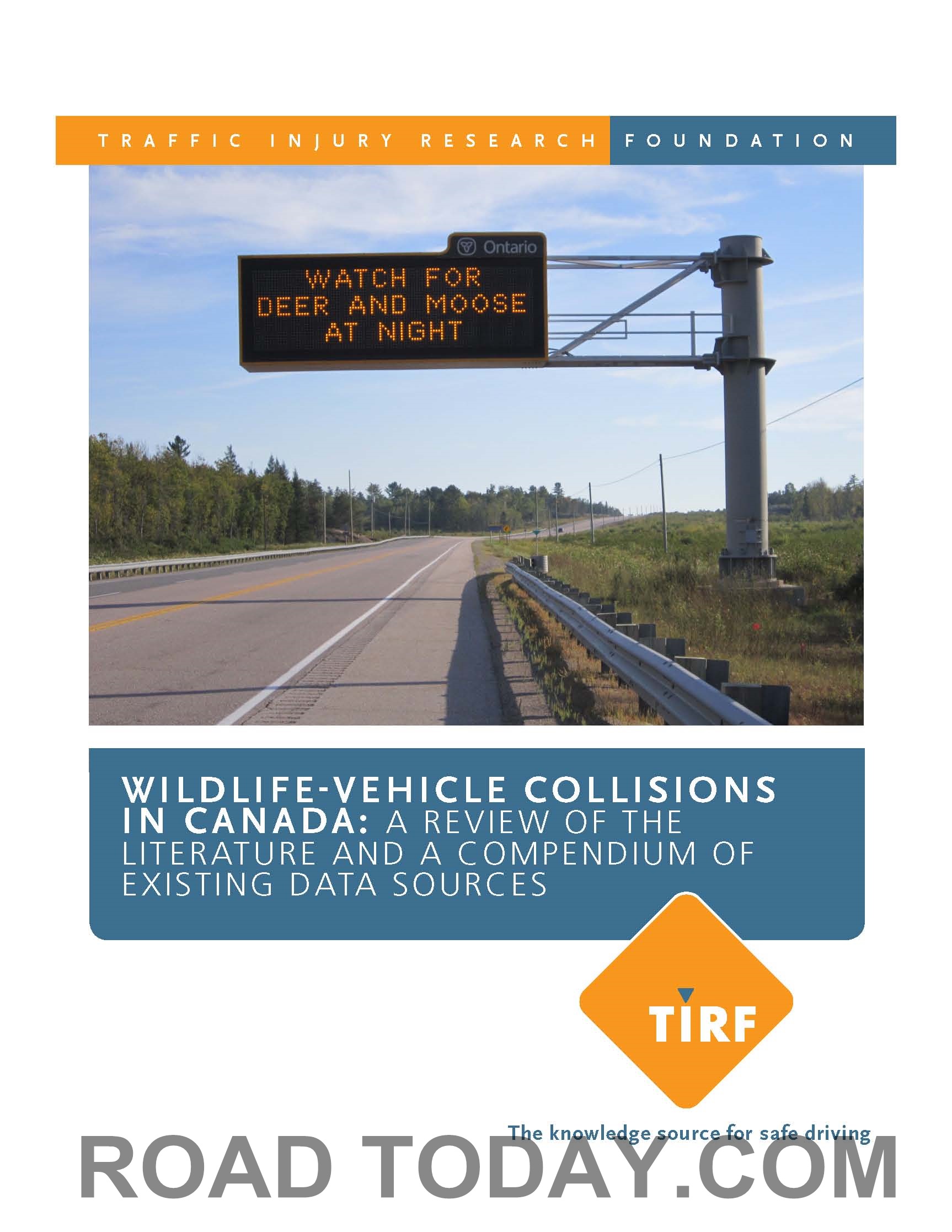 TIRF, Eco-Kare and State Farm release findings regarding wildlife-vehicle collisions in Canada