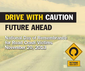 National Day of Remembrance for Road Crash Victims on November 20, 2013