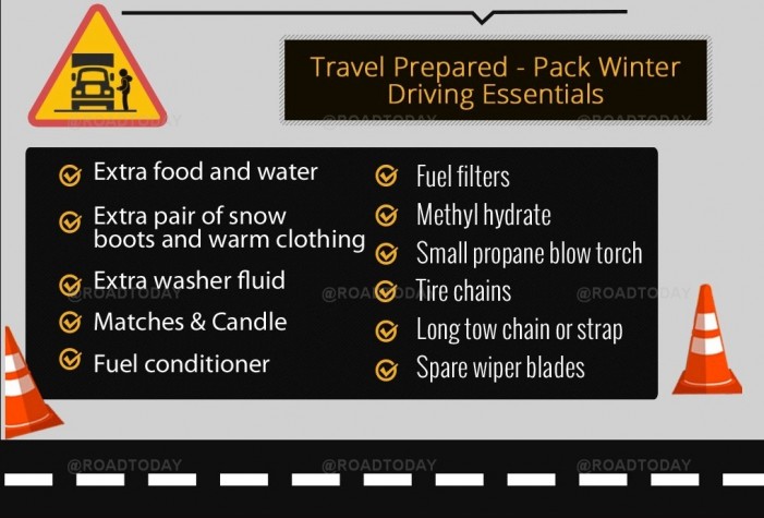 Winter Driving Safety Tips  – Travel Prepared – Pack Winter Driving Essentials