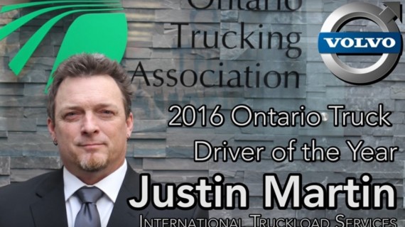 Justin Martin from ITS Wins 2016 OTA-Volvo Trucks Driver of the Year Award